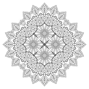 Mandala. Etnik dekoratif unsurlar. El çizimi arkaplan