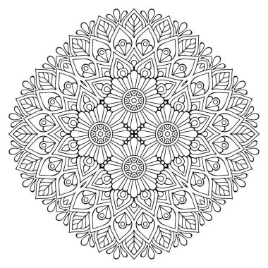 Mandala. Etnik dekoratif unsurlar. El çizimi arkaplan