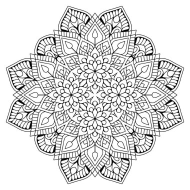 Mandala. Etnik dekoratif unsurlar. El çizimi arkaplan