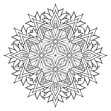 Mandala. Etnik dekoratif unsurlar. El çizimi arkaplan