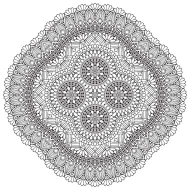 Mandala. Etnik dekoratif unsurlar. El çizimi arkaplan