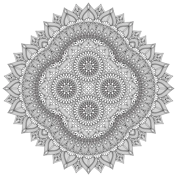 Mandala Elementos Decorativos Étnicos Fundo Desenhado Mão —  Vetores de Stock