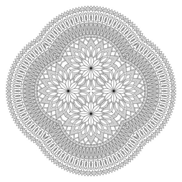 Mandala Elementos Decorativos Étnicos Fundo Desenhado Mão — Vetor de Stock