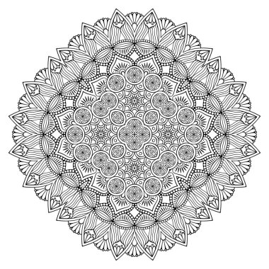Mandala. Etnik dekoratif unsurlar. El çizimi arkaplan