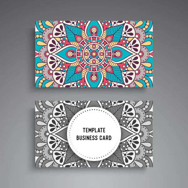 Cartão Visita Vintage Mandala Elementos Decorativos —  Vetores de Stock