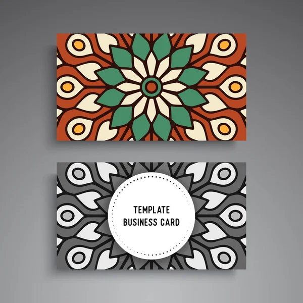 Business Card Vintage Mandala Decorative Elements — Stock Vector