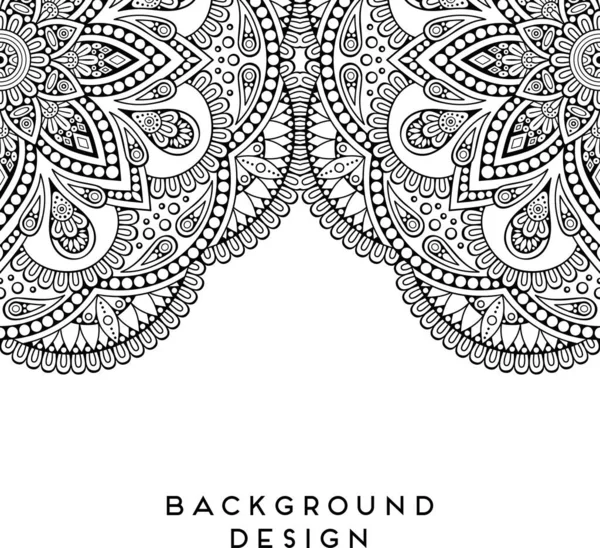 Lusso Ornamentale Mandala Design Sfondo Vettore Colore Monocromatico — Vettoriale Stock