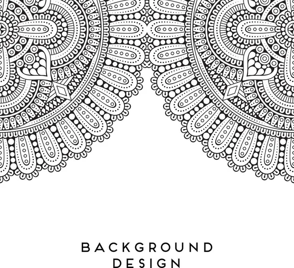 Luxo Design Mandala Ornamental Fundo Vetor Cor Monocromático —  Vetores de Stock