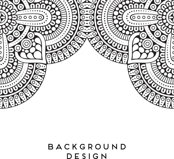 Fondo Diseño Mandala Ornamental Lujo Vector Color Monocromo — Vector de stock