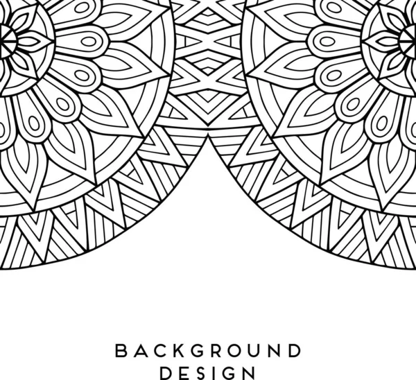 Lusso Ornamentale Mandala Design Sfondo Vettore Colore Monocromatico — Vettoriale Stock