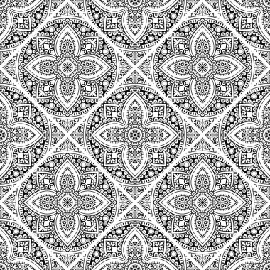 Tek renkli renk vektöründe lüks mandala tasarım arka planı