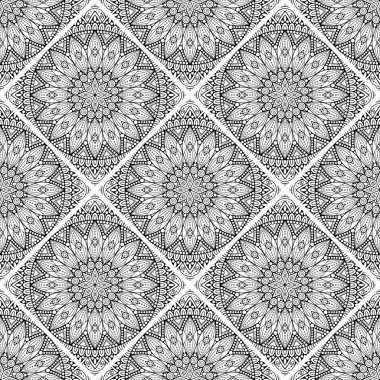 Tek renkli renk vektöründe lüks mandala tasarım arka planı