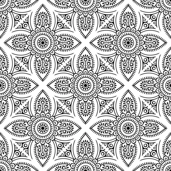 Lusso Ornamentale Mandala Design Sfondo Vettore Colore Monocromatico — Vettoriale Stock