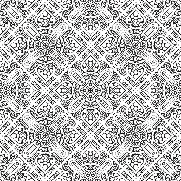 Fond Design Mandala Ornemental Luxe Vecteur Couleur Monochrome — Image vectorielle