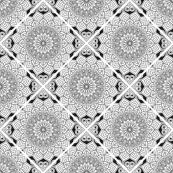 Luxo Design Mandala Ornamental Fundo Vetor Cor Monocromático — Vetor de Stock