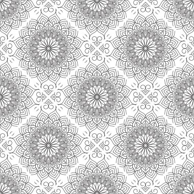 Tek renkli renk vektöründe lüks mandala tasarım arka planı