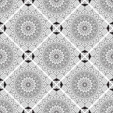 Tek renkli renk vektöründe lüks mandala tasarım arka planı