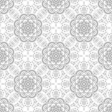 Tek renkli renk vektöründe lüks mandala tasarım arka planı