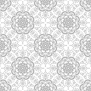 Tek renkli renk vektöründe lüks mandala tasarım arka planı