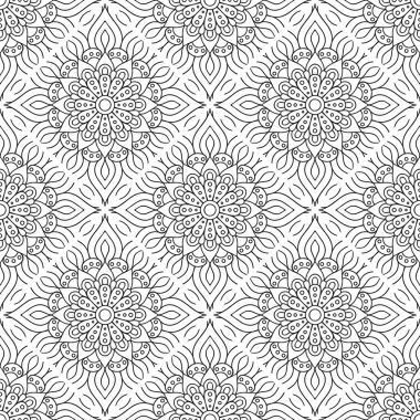 Tek renkli renk vektöründe lüks mandala tasarım arka planı