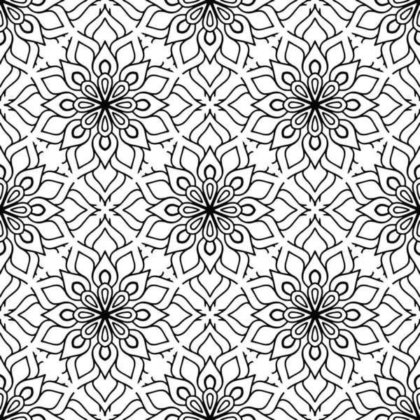 Fond Design Mandala Ornemental Luxe Vecteur Couleur Monochrome — Image vectorielle