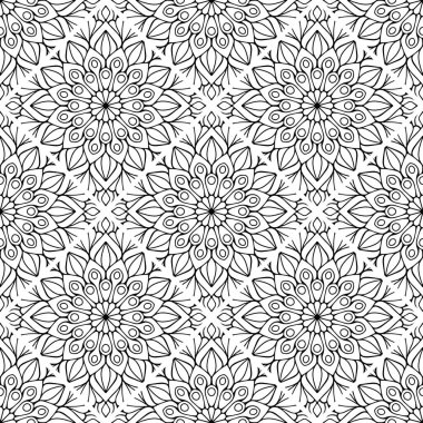 Tek renkli renk vektöründe lüks mandala tasarım arka planı