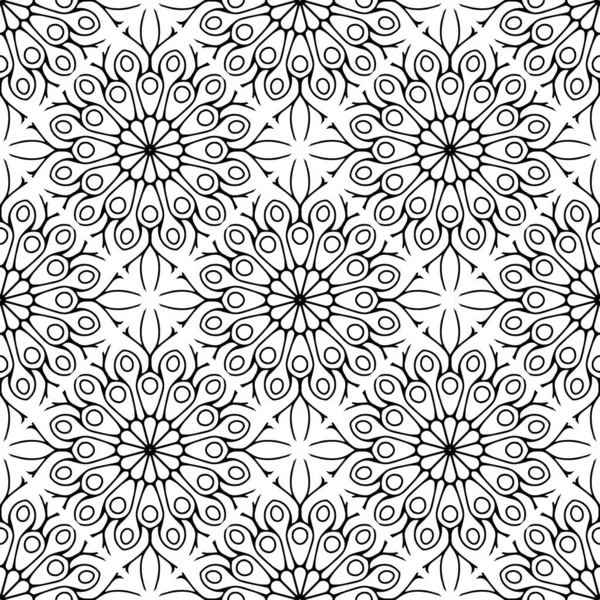 Lusso Ornamentale Mandala Design Sfondo Vettore Colore Monocromatico — Vettoriale Stock