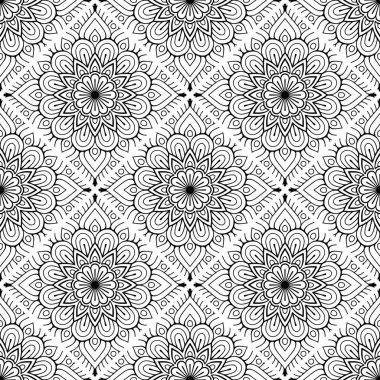 Tek renkli renk vektöründe lüks mandala tasarım arka planı