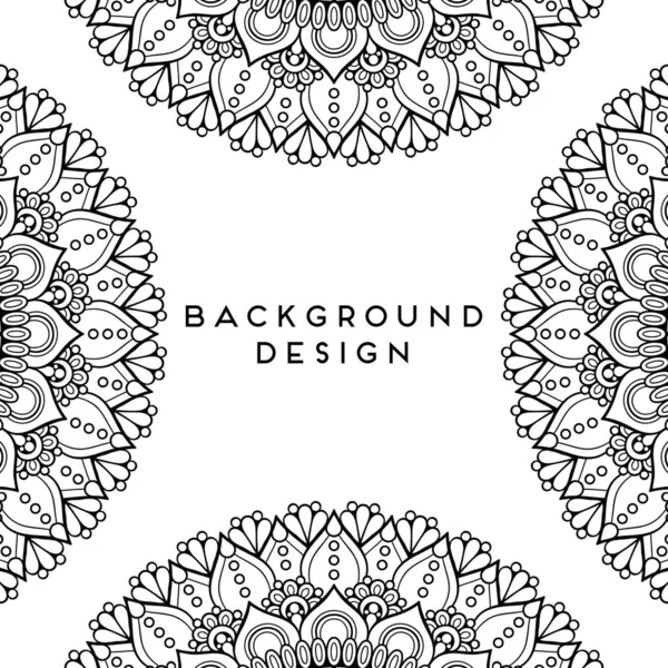 Fond Design Mandala Ornemental Luxe Vecteur Couleur Monochrome — Image vectorielle