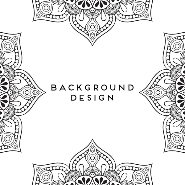 Fond Design Mandala Ornemental Luxe Vecteur Couleur Monochrome — Image vectorielle