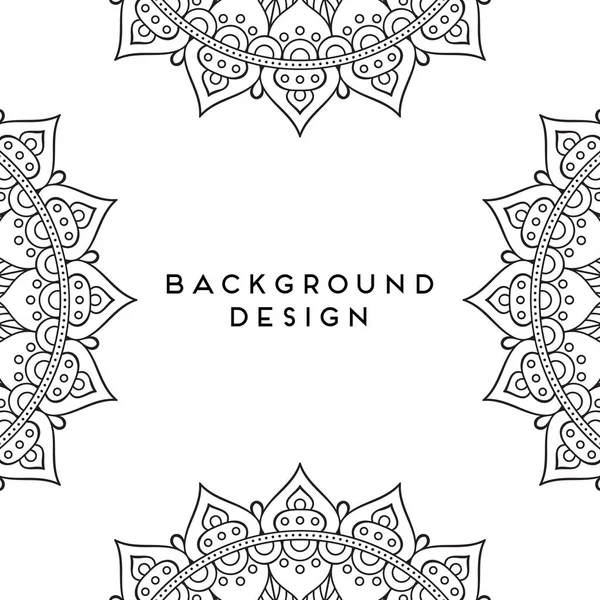 Fond Design Mandala Ornemental Luxe Vecteur Couleur Monochrome — Image vectorielle