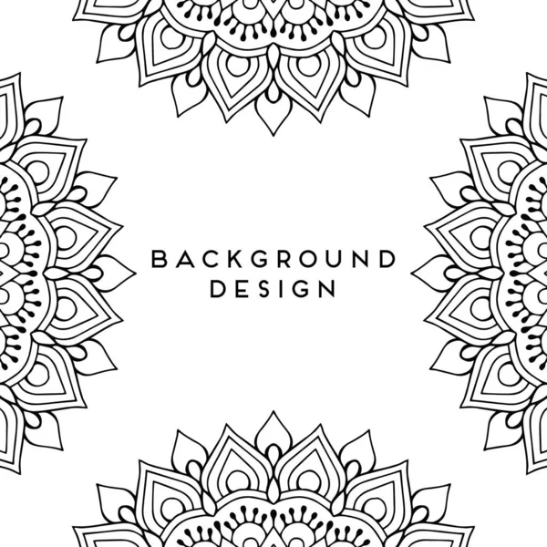 Fond Design Mandala Ornemental Luxe Vecteur Couleur Monochrome — Image vectorielle