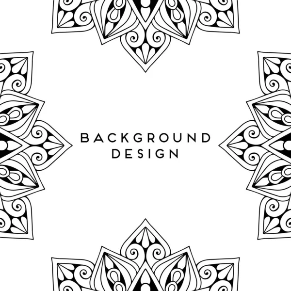 Fondo Diseño Mandala Ornamental Lujo Vector Color Monocromo — Archivo Imágenes Vectoriales