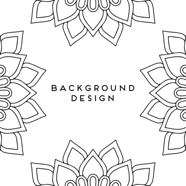 Fond Design Mandala Ornemental Luxe Vecteur Couleur Monochrome — Image vectorielle