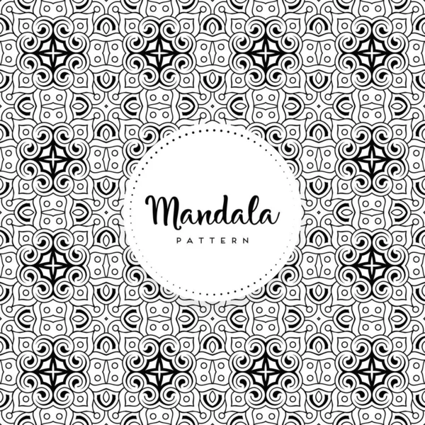 Fond Design Mandala Ornemental Luxe Vecteur Couleur Monochrome — Image vectorielle