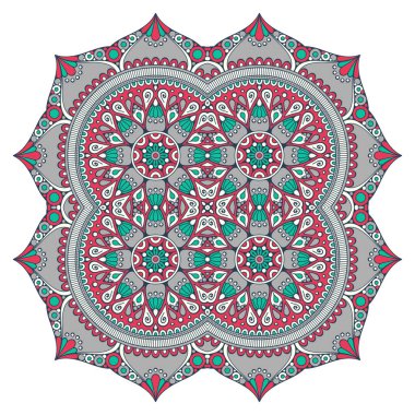 Mandala ile süslenmiş güzel bir kart. Vektör içinde yapılan geometrik daire ögesi