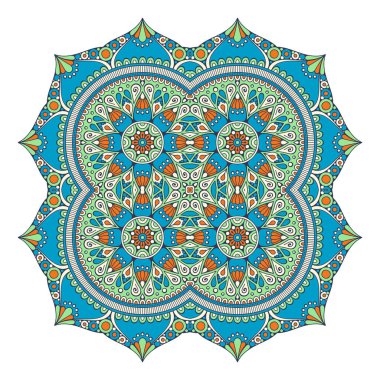 Mandala ile süslenmiş güzel bir kart. Vektör içinde yapılan geometrik daire ögesi