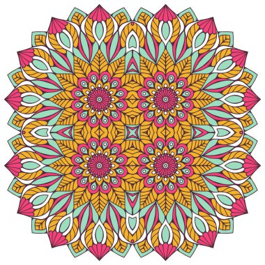 Mandala ile süslenmiş güzel bir kart. Vektör içinde yapılan geometrik daire ögesi