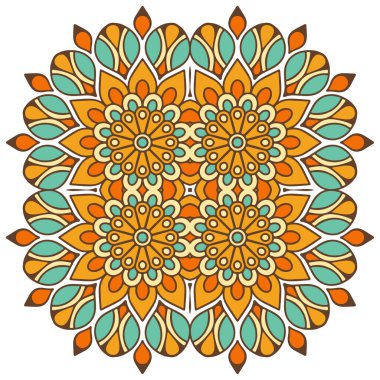 Mandala ile süslenmiş güzel bir kart. Vektör içinde yapılan geometrik daire ögesi