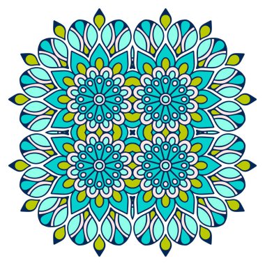 Mandala ile süslenmiş güzel bir kart. Vektör içinde yapılan geometrik daire ögesi