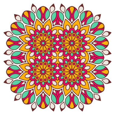 Mandala ile süslenmiş güzel bir kart. Vektör içinde yapılan geometrik daire ögesi