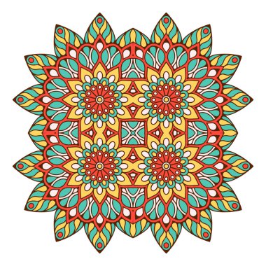 Mandala ile süslenmiş güzel bir kart. Vektör içinde yapılan geometrik daire ögesi