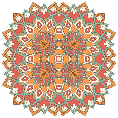 Mandala ile süslenmiş güzel bir kart. Vektör içinde yapılan geometrik daire ögesi