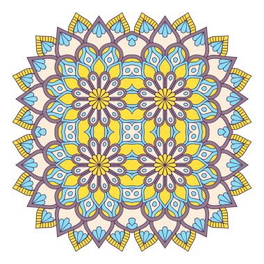 Mandala ile süslenmiş güzel bir kart. Vektör içinde yapılan geometrik daire ögesi