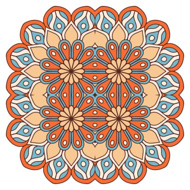 Mandala ile süslenmiş güzel bir kart. Vektör içinde yapılan geometrik daire ögesi