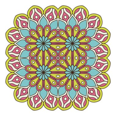 Mandala ile süslenmiş güzel bir kart. Vektör içinde yapılan geometrik daire ögesi