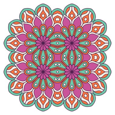 Mandala ile süslenmiş güzel bir kart. Vektör içinde yapılan geometrik daire ögesi