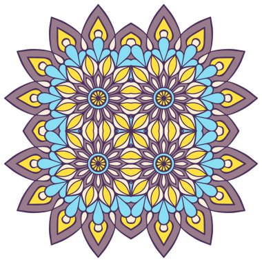 Mandala ile süslenmiş güzel bir kart. Vektör içinde yapılan geometrik daire ögesi