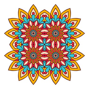 Mandala ile süslenmiş güzel bir kart. Vektör içinde yapılan geometrik daire ögesi