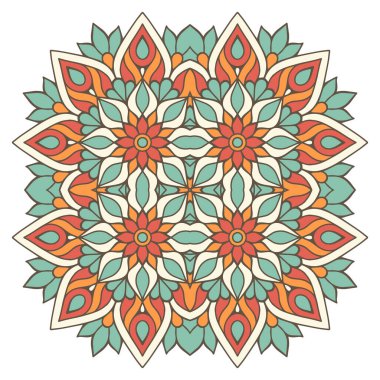 Mandala ile süslenmiş güzel bir kart. Vektör içinde yapılan geometrik daire ögesi